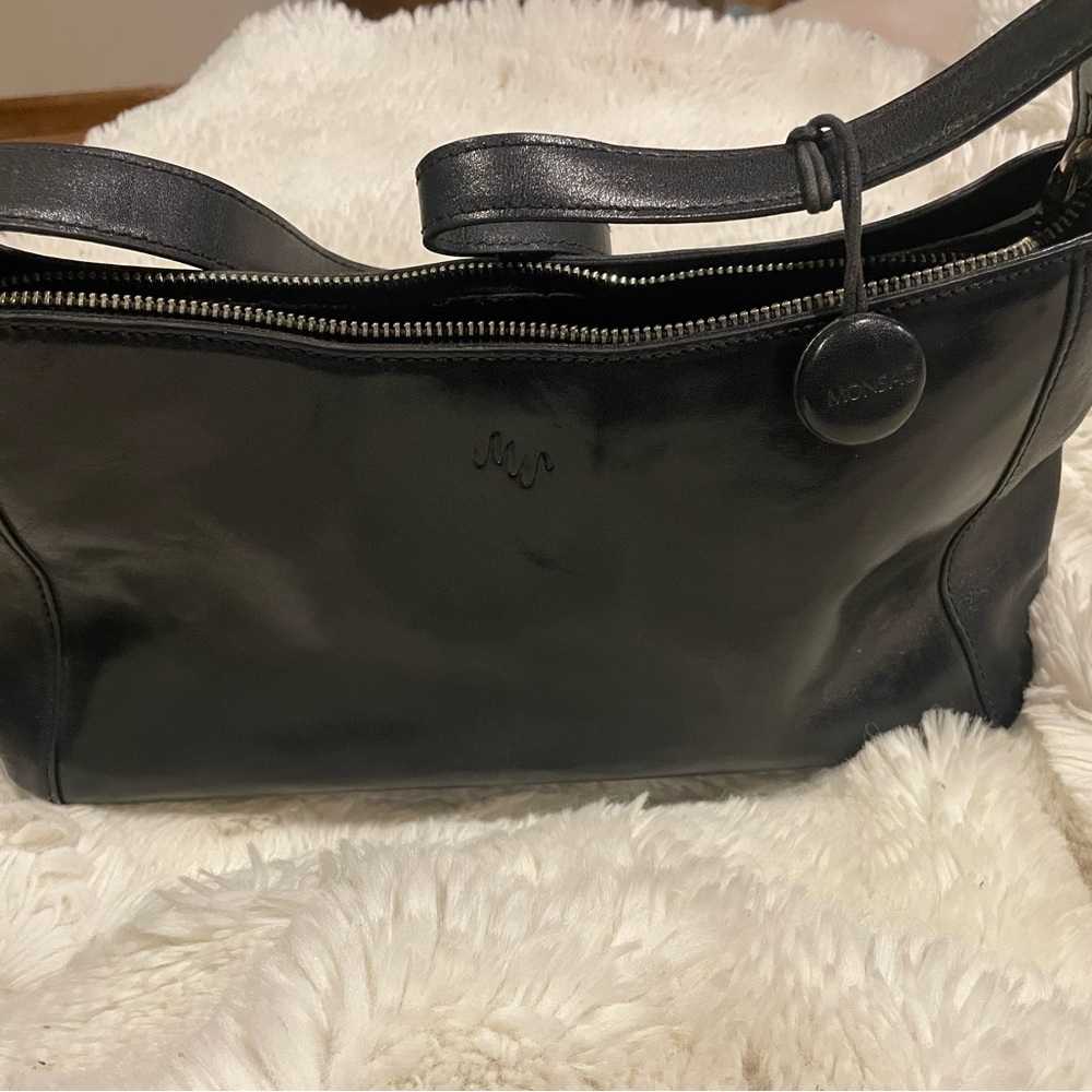 Monsac Black Leather Handbag
